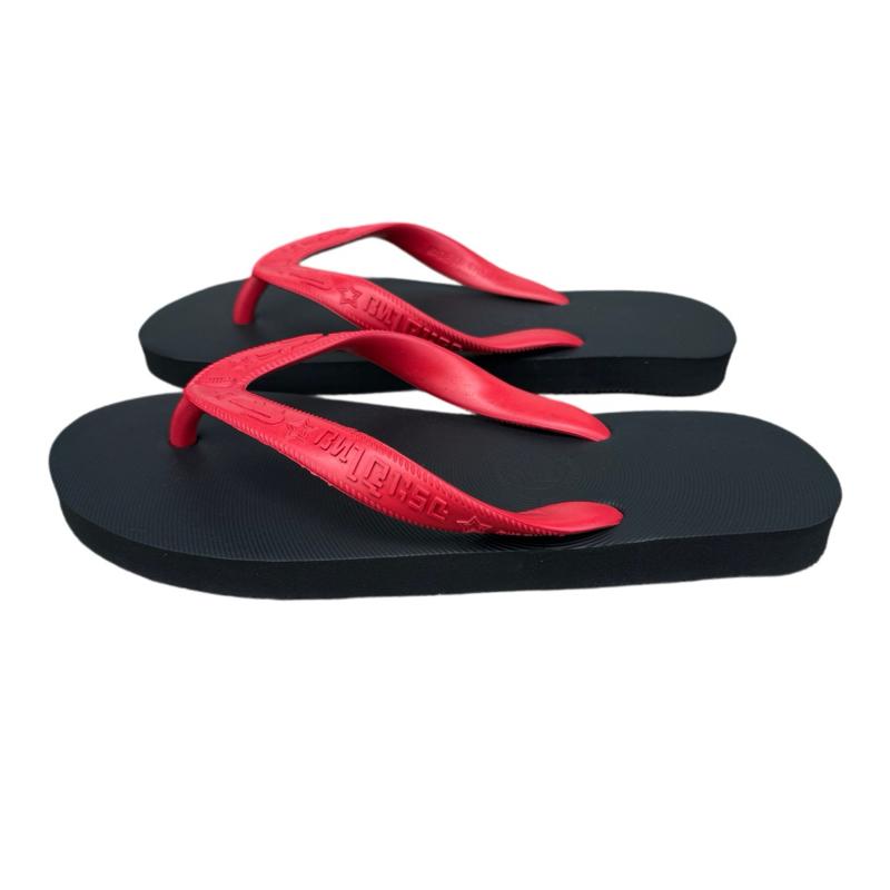 Dép Thái Lan Đen quai đỏ dép cao su xỏ ngón tông lào dép boy phố dép nam đế bằng