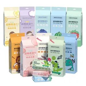 PACK Tissue Basah Mini Tisue Basah Karakter Tisu Travel Pack 64 sheet Isi 8 pcs / Pack Pak Travel Wet Wipes