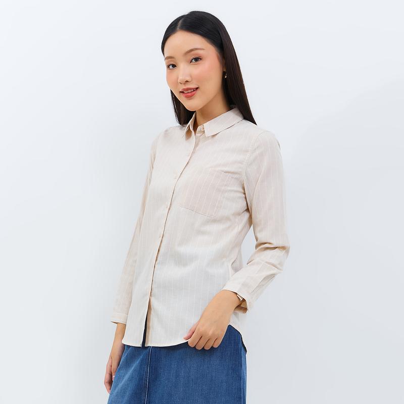 Geela Official - Aurelia Cream Stripe Shirt (G.11615) - Kemeja Wanita 1