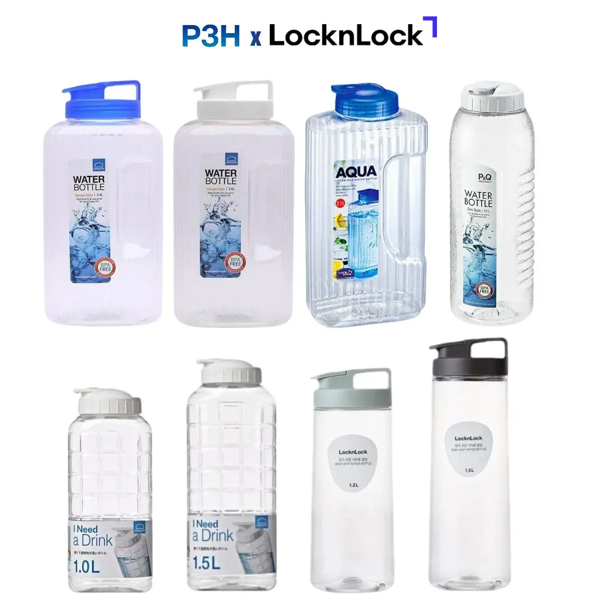 Bình đựng nước Lock&Lock dung tích từ 1L đến 2.6L BPA Free Bình đựng trà sữa HAP739 HAP812 HAP813 P3H