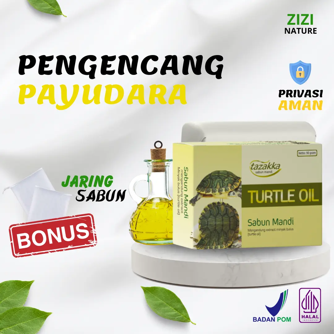 Sabun Pengencang Gunung Kembar BPOM Turtle Oil Tazakka - 90 grm Perawatan Wanita - Soap Mandi