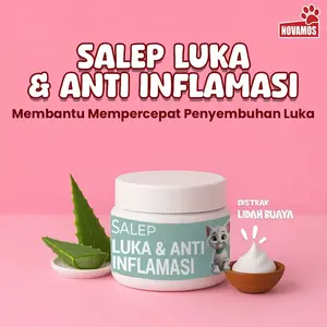 NOVAMOS Salep Luka Anti Inflamasi Kucing dan Anjing Obat Luka Terbaik Mengobati Luka Pasca Operasi dengan Ekstrak Lidah Buaya dan Neomysin
