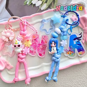 Nadeldza Bag Charm Lucu Gantungan Tas Tali Inisial Nama Custom Huruf Bunyi Lonceng Korean Aesthetic/ Gantungan Tas Aesthetic Alphabet Lucu