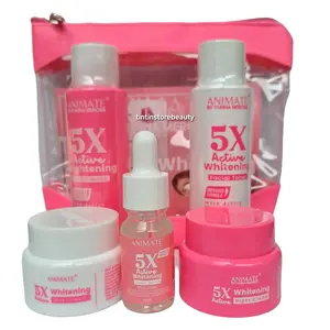 Animate instan whitening series 5in1 paket skincare glowing Perawatan Mencerahkan Pelembab wajah omg serum animate