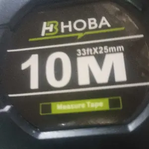 HOBA Meteran Tukang Bahan Stainless 10M Pita Pengukur Kelas Industri Presisi Tinggi Self-locking Fluorescent Steel Roll Multifungsi