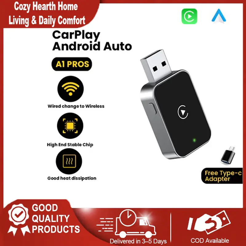 K9PRO New Portable Wireless Apple Carplay Android Auto Adapter , Car Play Android Auto Wireless Adapter, Wireless Android Auto
