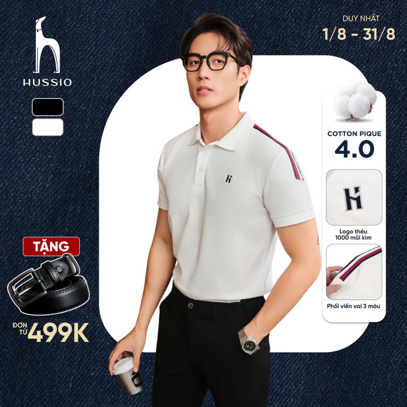 Áo polo nam STRONGHOLD vải thun cotton pique 4.0 dày dặn, co dãn tốt, đứng form, thoáng mát - HUSSIO