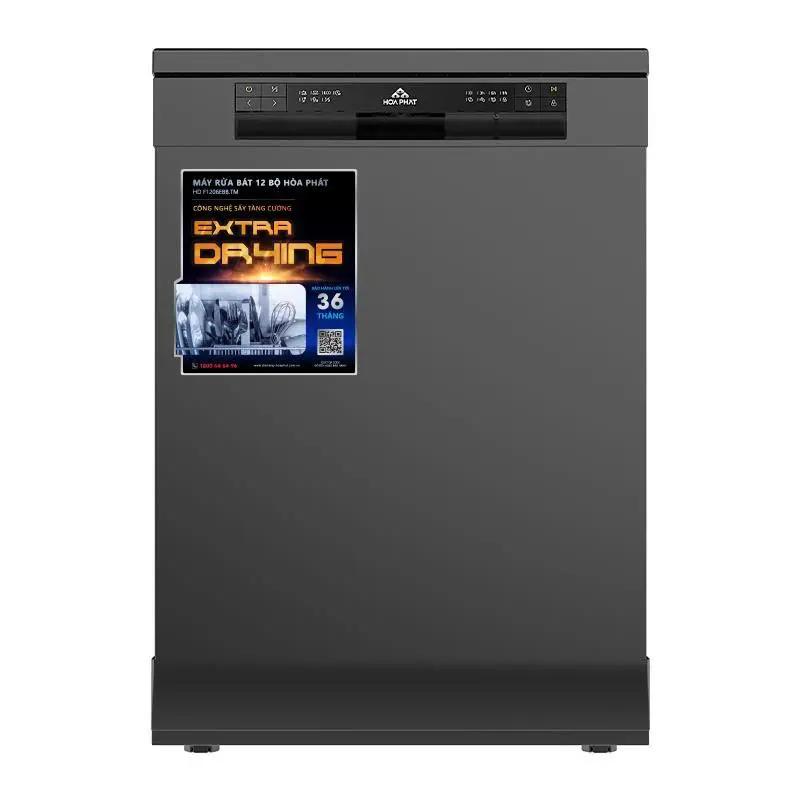 [Tặng Viên rửa] Máy rửa chén bát 12 bộ Hòa Phát HD F1206EBB.TM, Sấy tăng cường EXTRA DRYING, 6 chế độ rửa - Bảo hành tại nhà 36 tháng | BigBuy360 - bigbuy360.vn