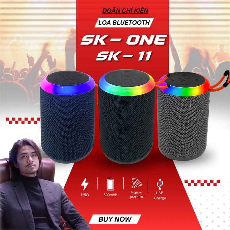 (DEAL 1K) Loa Bluetooth QIXI SK-11 Mini Di Động Có Đèn LED – Hỗ Trợ AUX, USB, Type-C, TF Card – Loa Nghe Nhạc