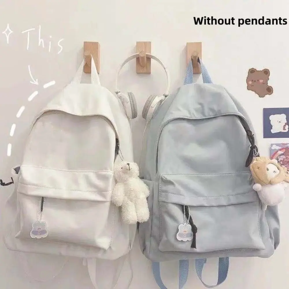 New High School Students Backpack Solid Color Waterproof School Bags Large Capacity Women's Backpack Girls