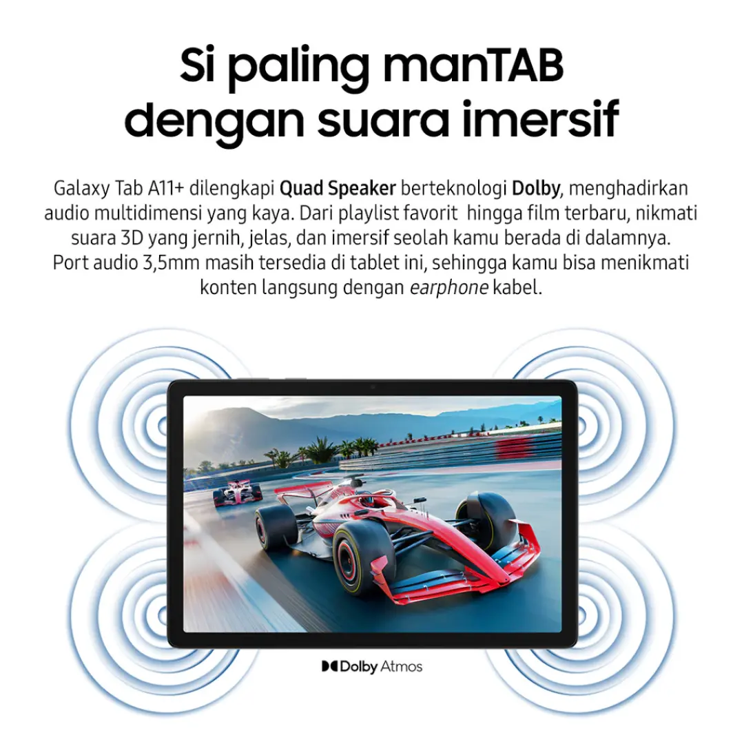 Samsung Galaxy Tab A11+ 5G 6/128GB UHD 4K 11inch 90Hz, Dolby Atmos Audio, 7040mAh Garansi Resmi Samsung Indonesia 1 Tahun