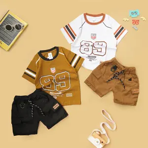 BRAVEKIDS CLOTH-LITLECOOL Kaos Baseball Cotton Combet 24S Sablon platisol Kargo Celana Pendek Anak