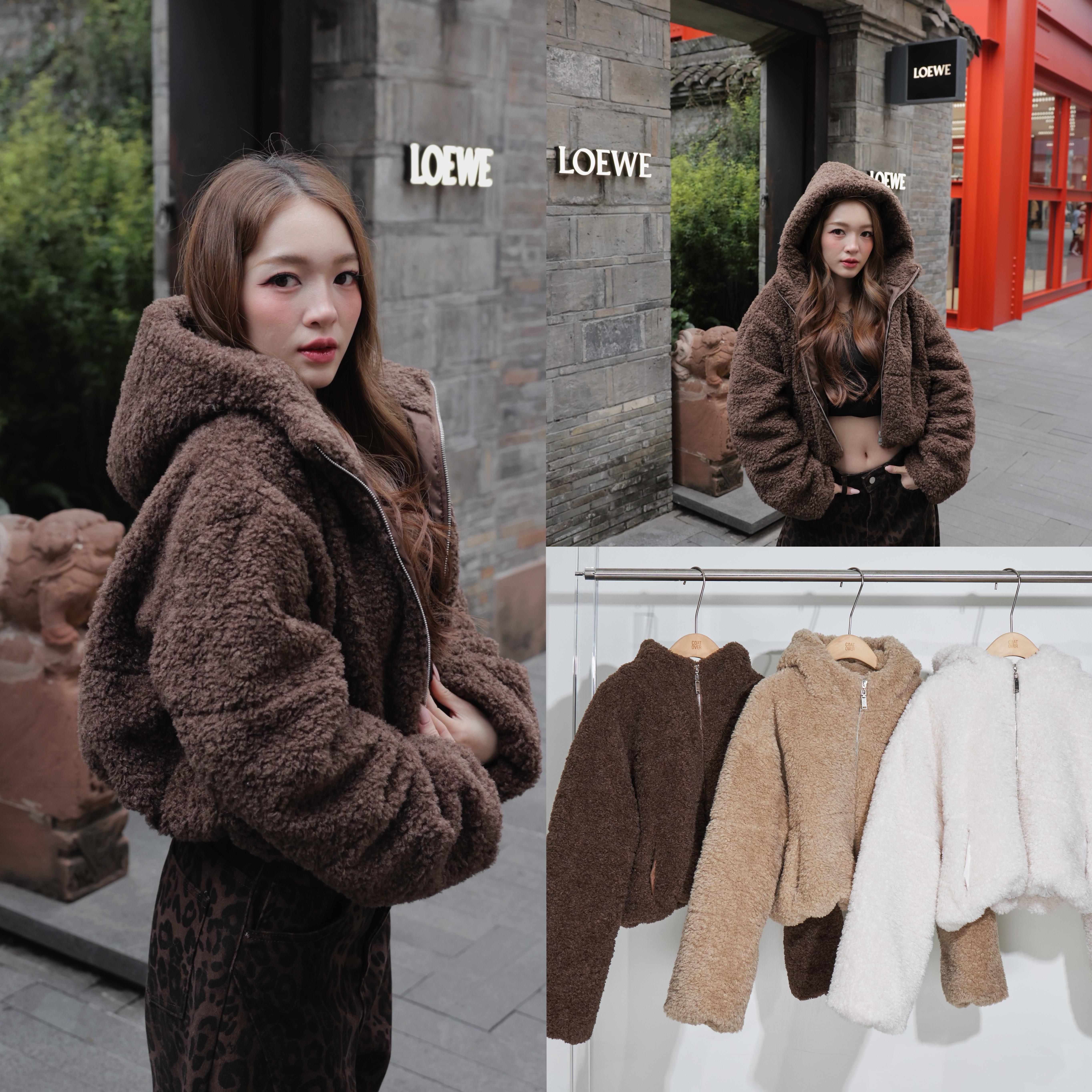 CO1221 Snowy Teddy Hooded Jacket