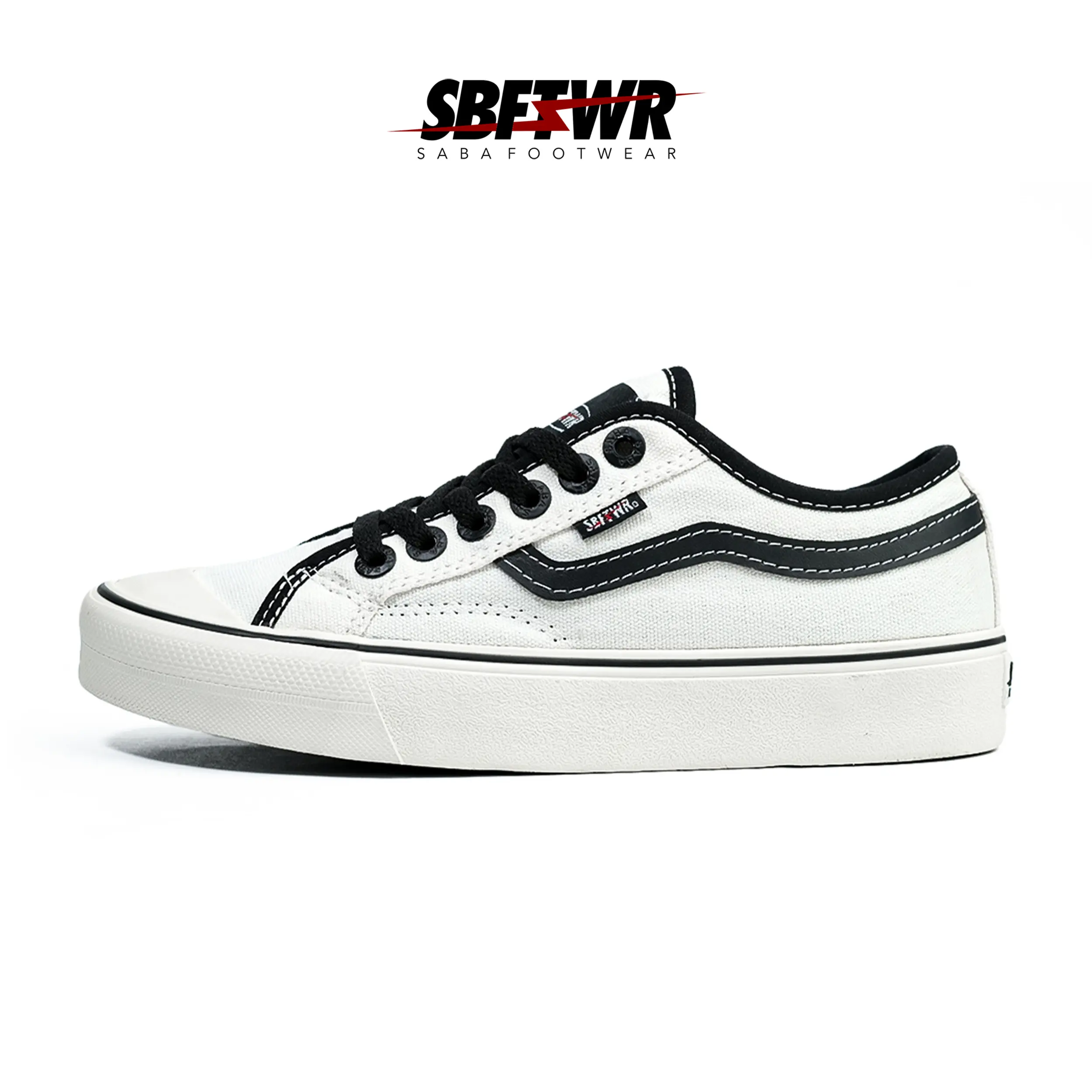 SABA Veloz Off White Black-  Sepatu Sneakers Casual Pria Wanita
