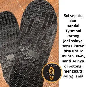 Sol sepatu dan sendal cowok cewek dari bahan karet asli anti slip Model gelombang Hitam