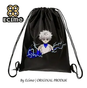 ECIMO Tas Serut Anti Air Uk33cmX42cm Tas Serut Sablon Futsal Bag