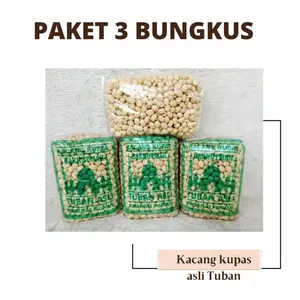 PAKET 3 BUNGKUS - Kacang Kupas TUBAN ASLI 350gram Snack Food