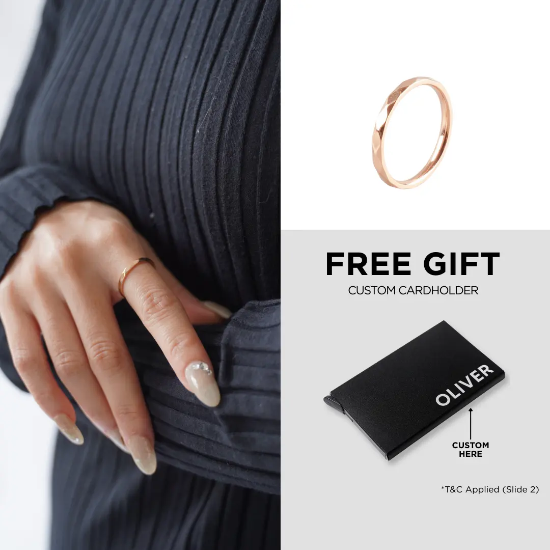 Kuze Original Cincin SS Collection 316L Stainless Steel Anti Karat Hypoallergenic Simple Minimalis - Amber Ring