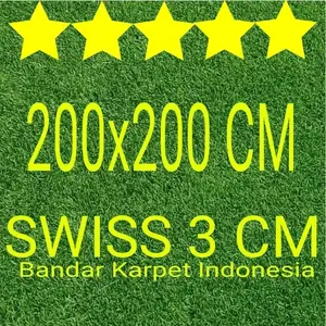 Rumput Sintetis Ukuran 2m X 2m Utuh (tanpa Putus) Tipe Swiss (full Hijau) Tebal 3cm (30mm) Rumput Sintetis Tebal Karpet Rumput Sintetis kamar  mandi  rumput  sintetis  dikta rumah  rumput  jepang rumput rumput  sintetis  outdoor  anti  air Alami