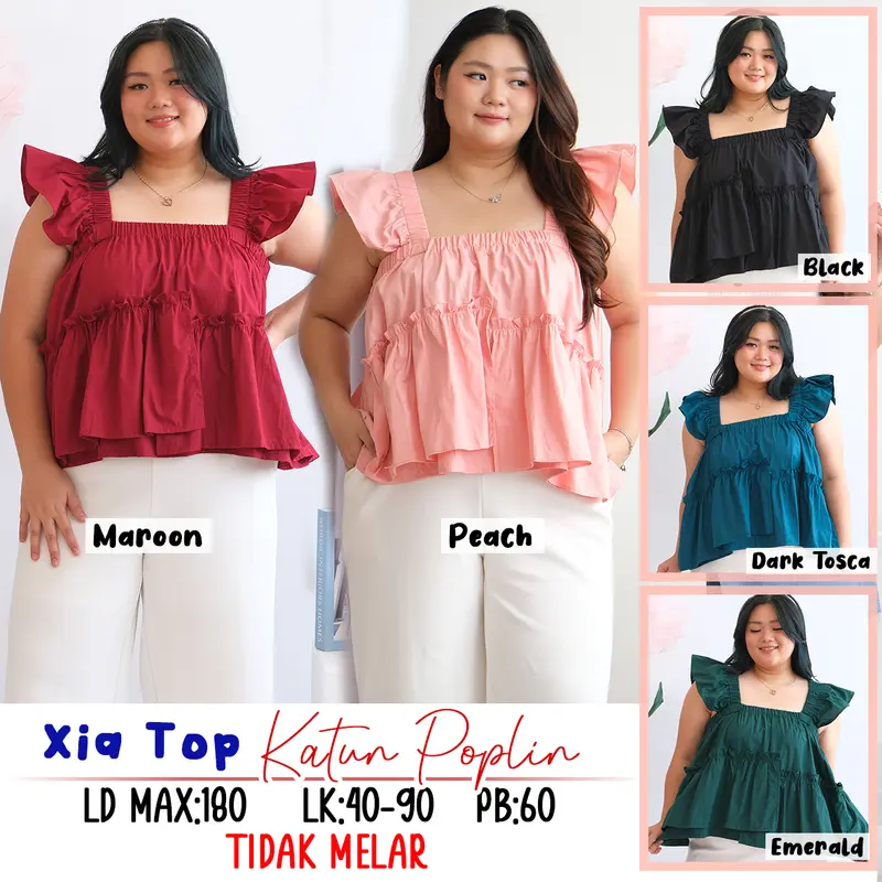 XIA TOP BAJU ATASAN WANITA BIGSIZE JUMBO BESAR OVERSIZED MURAH 0
