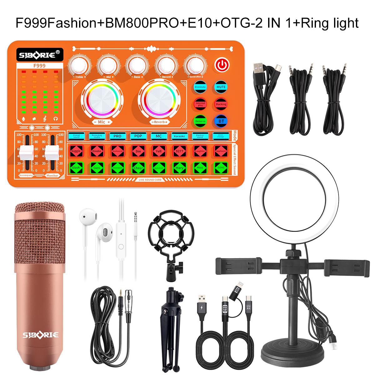 Siborie F999 Fashion Soundcard+BM800PRO Mic+OTG-2IN1+Ring Light Paket Lengkap Full Set 100% Original Mendukung COD Siborie F999 Fashion Soundcard+BM800PRO Mic+OTG-2IN1+Ring Light Paket Lengkap Full Set 100% Original Mendukung COD
