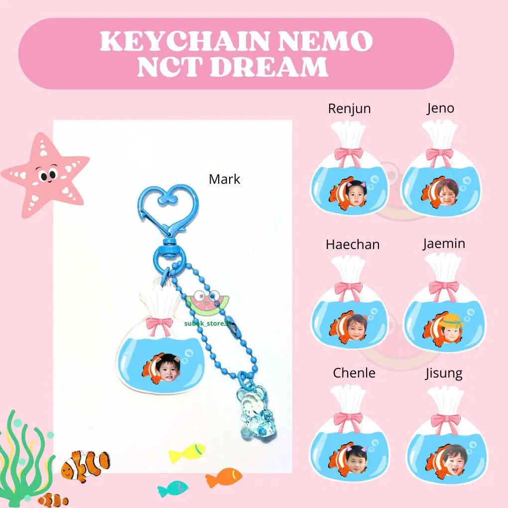 KEYCHAIN NEMO NCT DREAM GANTUNGAN TAS BAG CHARM HADIAH ULANG TAHUN LUCU MARK RENJUN JENO JAEMIN HAECHAN CHENLE JISUNG liontin
