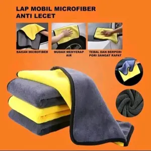 3PCS Kain Lap Microfiber Dua Sisi Daya Serap Air Tinggi Tebal Halus Lembut Ramah Lingkungan Mudah Dibersihkan 3pcs