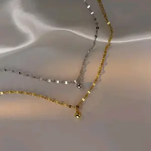 Kalung Wanita Kalung Model Pecah Kopi Boba Kalung Wanita Titanium Anti Karat Tidak Luntur Kalung Wanita Terbaru