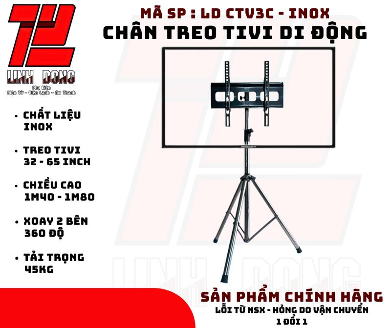 Chân Treo TiVi – Chân TiVi 3 Chân – Chân Treo TiVi “ Inox – Sắt “ Di Động Sơn Tĩnh Điện – Chân Treo TiVi 32inch - 65inch