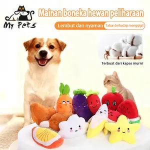 Boneka Hewan Peliharaan Mainan Kucing Dan Anjing Mainan Kunyah Mewah Bentuk Kartun Mainan Interaktif Untuk Hewan Peliharaan