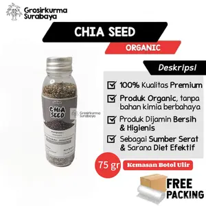 CHIA SEED Kemasan Botol Ulir 75gram Organic Asli Kualitas Premium Untuk Kesehatan