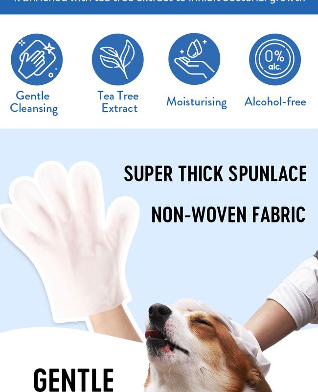 Product Introduction of HoneyCare Pet SPA Cleansing Glove Disposable Wipes For Cats & Dogs 1