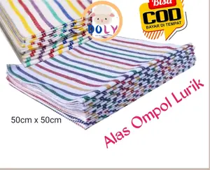 Alas Ompol Bayi Motif Lurik Garis Lemek Pelangi Kain Selimut 45x50cm