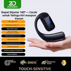ZOOJODIQ Z10 Edisi Peningkatan Olahraga Desain Putar 360° Baterai Tahan Lama Display Digital Reduksi Kebisingan Cerdas Non-In-Ear Cocok untuk Olahraga & Pasangan Touch-Sensitive