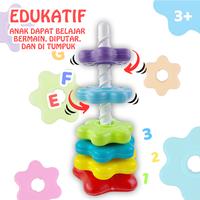 Gambar Mainan Edukasi Donat Putar /  Mainan Susun Cincin untuk Balita AR79 dari SUPPLIER MAINAN ANAK MURAH Kota Surabaya 3 Tokopedia