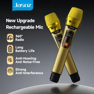 Jasoz Wireless Dual Microphone Mic Bluetooth Karaoke Untuk Wireless Vlog Live Streaming Suara Jernih
