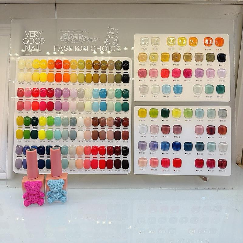  Set Sơn Gel Nail VERYGOOD  60 Màu- Mẫu Chai Gấu - Kèm Bảng Màu - Base Top Theo Hãng. Nữ 
