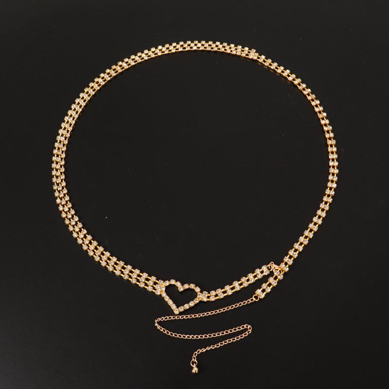Product Introduction of Fashion Personality Rhinestone Multi-Layer Love Waist Chain Cross-Border Hot Selling Nightclub Sexy Belly Chain European and American Waistchain 17