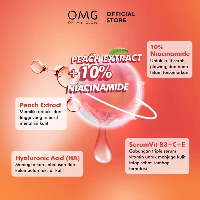 OMG OH MY GLOW Peach Glowing Serum 20 ml - Serum Pencerah 1
