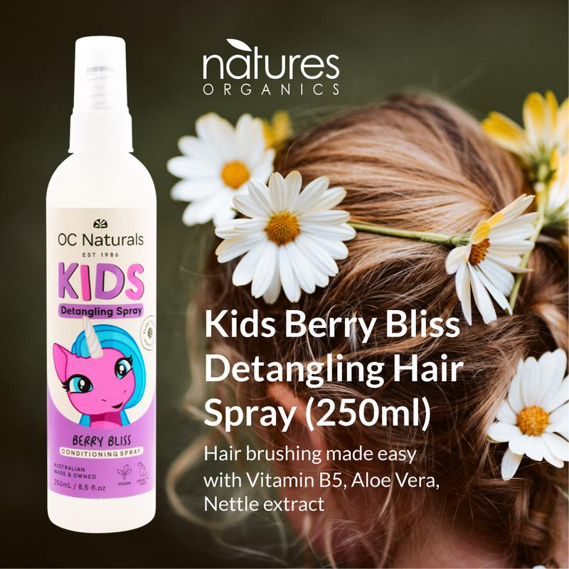Product Introduction of Organic Care | Kids Berry Bliss Hair Detangling Hair Spray Hair Moisturizers Care Smooth Kids Hair Spray Kids Hair Gel Detangle Hair 250ml | Penyembur Rambut Kusut Gel Rambut Kanak Penyembur Rambut Licin Terurus Kanak Kanak Haircare Treatments 1