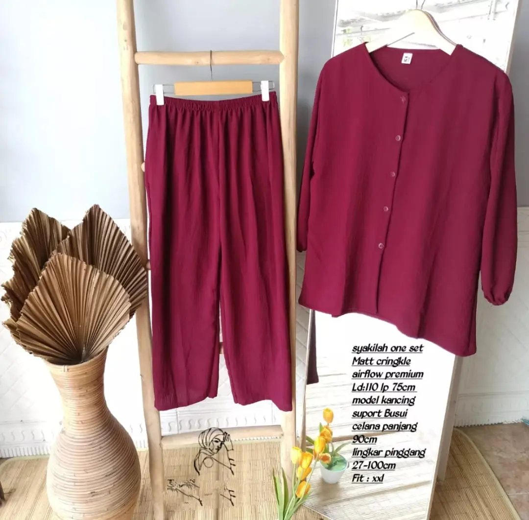 Setelan Wanita KEKINIAN Jumbo / Setelan Andin KATUN Terbaru / One Set Wanita Kekinian