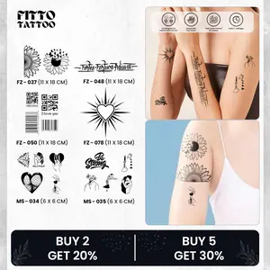 FITTO TATTOO Stiker Tattoo Premium Tatoo Lengan Tato Temporer Semi Permanen Fruitink Wukong Cewe Bunga Wanita Ukuran 11x18cm Waterproof Tahan 1-2 Minggu Tidak Luntur Terkena Air dan Sabun