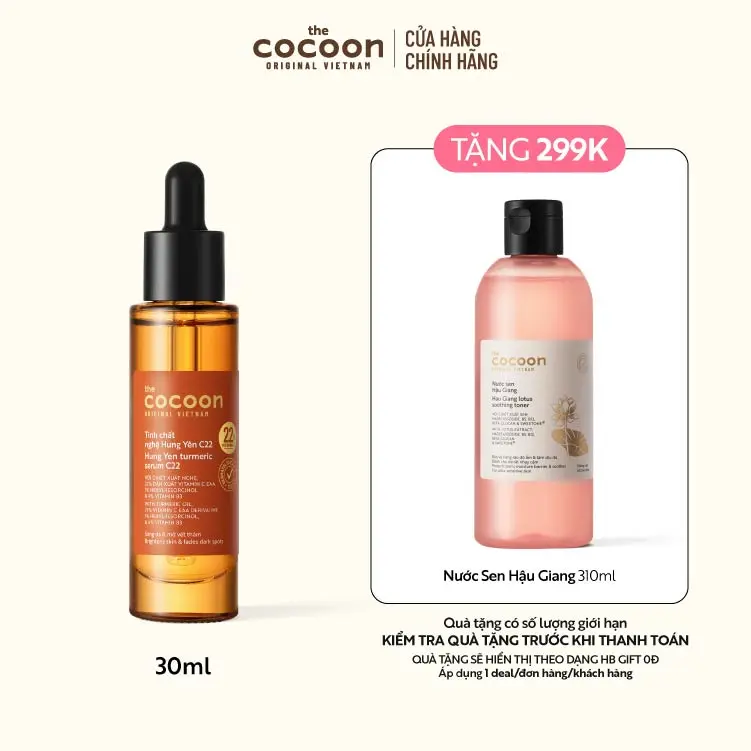 Ảnh đại diện Tinh chất nghệ Hưng Yên C22 (serum) với 22% vitamin C sáng da chuyên sâu & mờ vết thâm Cocoon 30ml
