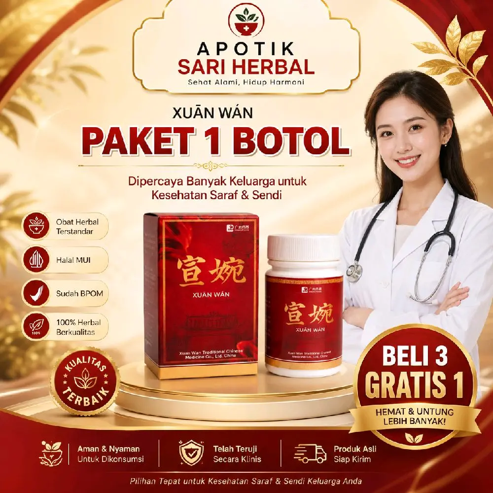 Ready Xuan Wan (PAKET 1 BOTOL) - Kapsul Herbal Pegal Linu & Kesemutan Bantu Menjaga Kesehatan Saraf & Sendi Herbal Tradisional untuk Kesehatan Sendi & Tubuh | lsi 15 Kapsul - PAKET 1 BOTOL XUAN WAN Terlaris