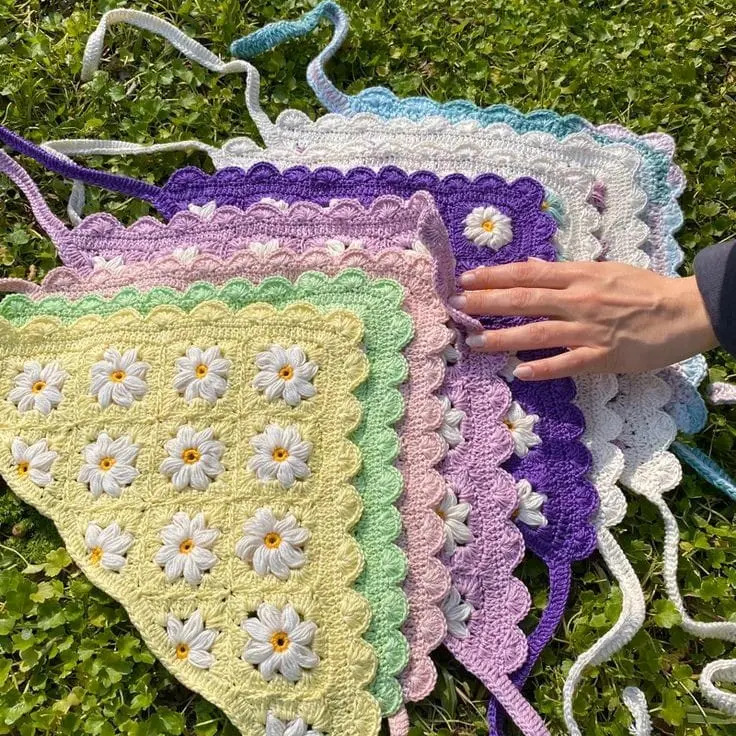 bandana segitiga rajut crochet dweasa