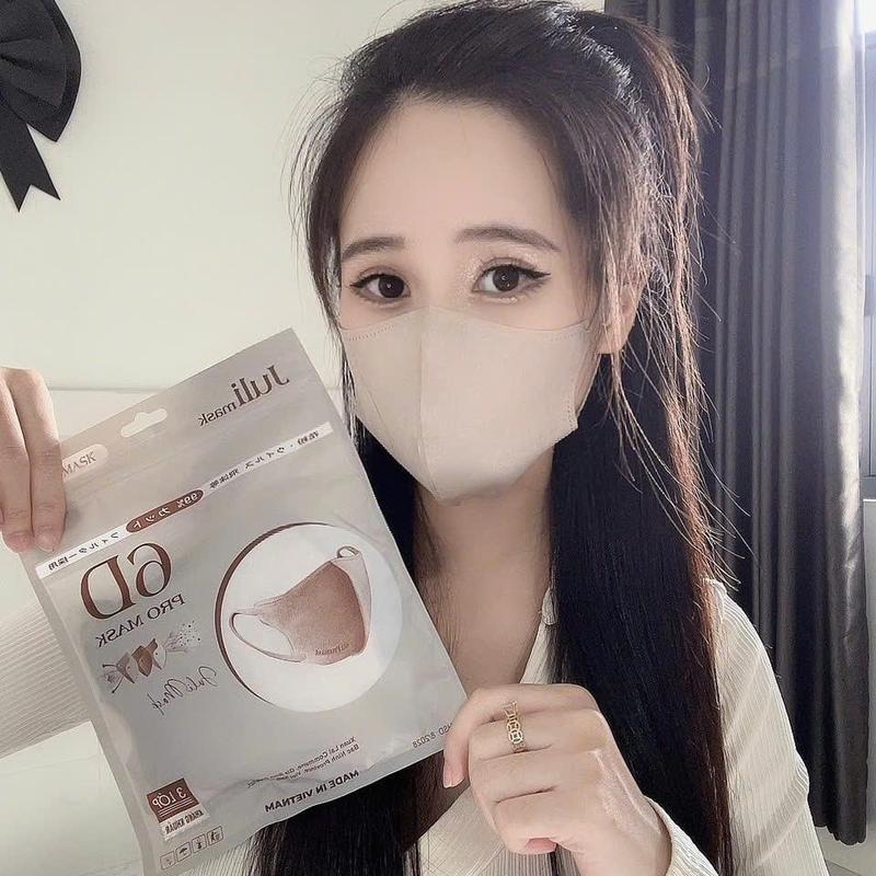 200c tặng thêm 50c Khẩu Trang 6D JULI 3 lớp mềm mại thời trang không gây đau tai