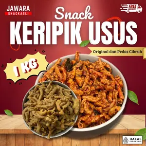 [1kg] Keripik Usus Crispy Jawara Pedas Jeruk/Cikruh/Original