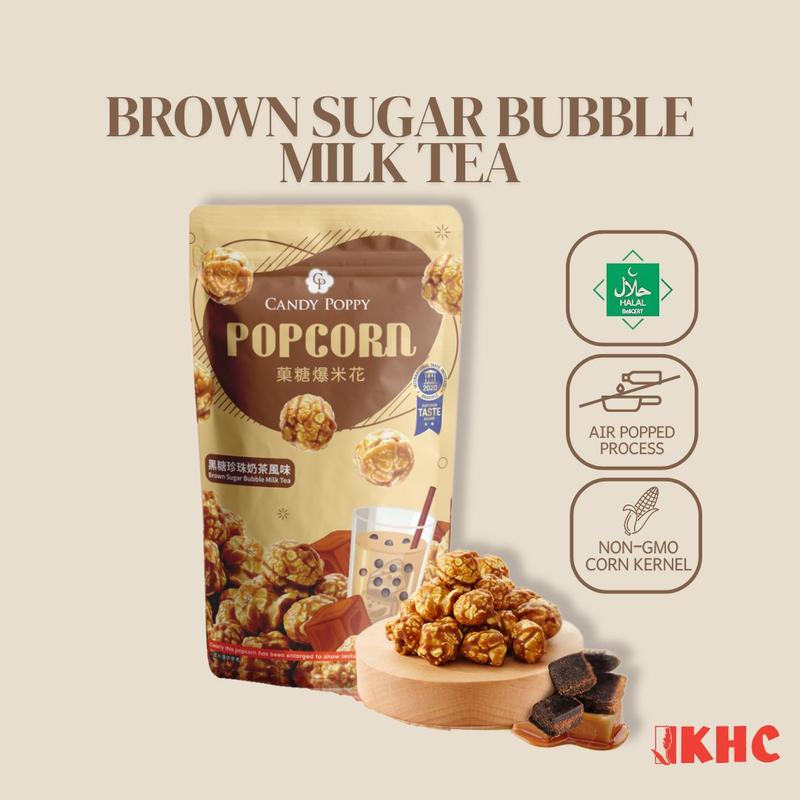 Candy Poppy |  Coated Popcorn | Brown Sugar Bubble Milk Tea | Popcorn 50g | Halal 1