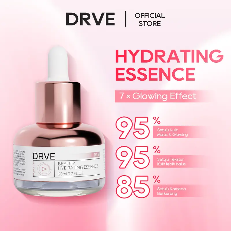 DRVE Essence Pencerah Wajah & Anti Aging - BPOM & Halal Hyaluronic Acid Essence mengandung Niacinamide 10% yg mampu Melembabkan, Mencerahkan, Anti Keriput, Cocok untuk Kulit Sensitif. Diskon Ramadan up to 70%! Perawatan Hyaluronic Hitam Kering 1