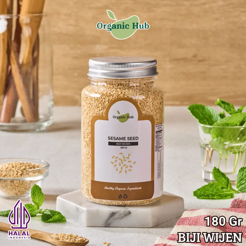 Organic Hub Biji Wijen Sangrai Roasted Sesame seed Biji Wijen Putih Bumbu Masak Hiasan Makanan 5